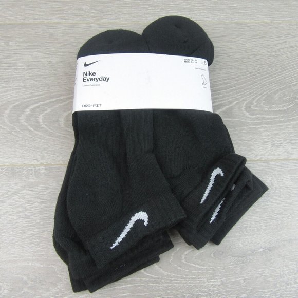 Nike Everyday Cushion Low Socks Black 6 Pack Mens Size 8-12 NEW - Picture 2 of 6
